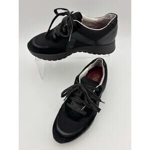 Munro Piper Sneakers Black Leather Size 7 M Comfort Lace Up